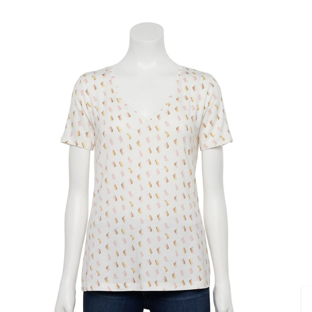 Apt. 9 Women's Essential V-Neck T Shirt Top Size Large